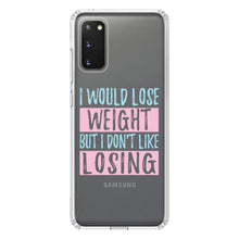 DistinctInk® Clear Shockproof Hybrid Case for Apple iPhone / Samsung Galaxy / Google Pixel - I Would Lose Wight But I Don't Like Losing
