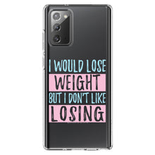 DistinctInk® Clear Shockproof Hybrid Case for Apple iPhone / Samsung Galaxy / Google Pixel - I Would Lose Wight But I Don't Like Losing