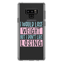 DistinctInk® Clear Shockproof Hybrid Case for Apple iPhone / Samsung Galaxy / Google Pixel - I Would Lose Wight But I Don't Like Losing