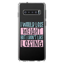 DistinctInk® Clear Shockproof Hybrid Case for Apple iPhone / Samsung Galaxy / Google Pixel - I Would Lose Wight But I Don't Like Losing