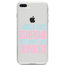 DistinctInk® Clear Shockproof Hybrid Case for Apple iPhone / Samsung Galaxy / Google Pixel - I Would Lose Wight But I Don't Like Losing