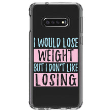 DistinctInk® Clear Shockproof Hybrid Case for Apple iPhone / Samsung Galaxy / Google Pixel - I Would Lose Wight But I Don't Like Losing