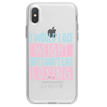 DistinctInk® Clear Shockproof Hybrid Case for Apple iPhone / Samsung Galaxy / Google Pixel - I Would Lose Wight But I Don't Like Losing