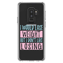 DistinctInk® Clear Shockproof Hybrid Case for Apple iPhone / Samsung Galaxy / Google Pixel - I Would Lose Wight But I Don't Like Losing