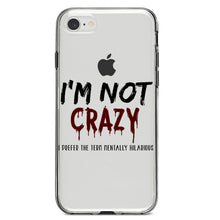 DistinctInk® Clear Shockproof Hybrid Case for Apple iPhone / Samsung Galaxy / Google Pixel - I'm Not crazy I Prefer the Term Mentally Hilarious