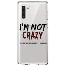 DistinctInk® Clear Shockproof Hybrid Case for Apple iPhone / Samsung Galaxy / Google Pixel - I'm Not crazy I Prefer the Term Mentally Hilarious
