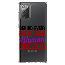 DistinctInk® Clear Shockproof Hybrid Case for Apple iPhone / Samsung Galaxy / Google Pixel - Behind Every Successful Woman is Herself
