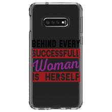 DistinctInk® Clear Shockproof Hybrid Case for Apple iPhone / Samsung Galaxy / Google Pixel - Behind Every Successful Woman is Herself