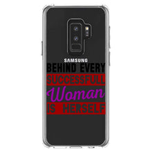 DistinctInk® Clear Shockproof Hybrid Case for Apple iPhone / Samsung Galaxy / Google Pixel - Behind Every Successful Woman is Herself