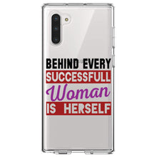 DistinctInk® Clear Shockproof Hybrid Case for Apple iPhone / Samsung Galaxy / Google Pixel - Behind Every Successful Woman is Herself