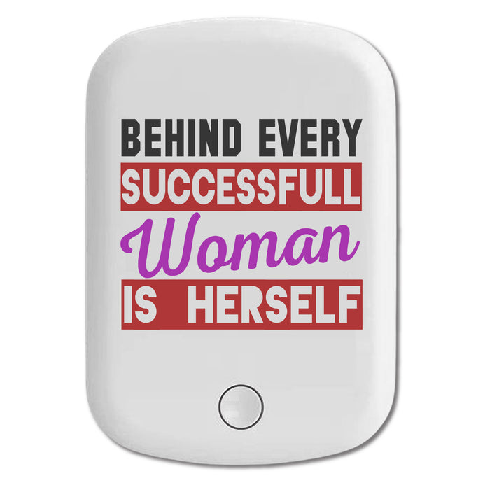 DistinctInk Magnetic Battery Pack, Wireless Portable Charger with USB-C Cable, Compatible with MagSafe iPhone 14 / 13 / 12 Series - Behind Every Successful Woman is Herself