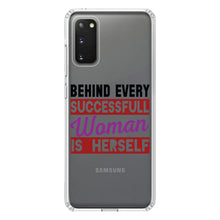 DistinctInk® Clear Shockproof Hybrid Case for Apple iPhone / Samsung Galaxy / Google Pixel - Behind Every Successful Woman is Herself