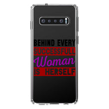 DistinctInk® Clear Shockproof Hybrid Case for Apple iPhone / Samsung Galaxy / Google Pixel - Behind Every Successful Woman is Herself