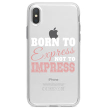 DistinctInk® Clear Shockproof Hybrid Case for Apple iPhone / Samsung Galaxy / Google Pixel - Born to Express Not to Impress