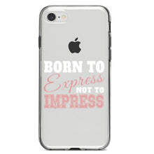 DistinctInk® Clear Shockproof Hybrid Case for Apple iPhone / Samsung Galaxy / Google Pixel - Born to Express Not to Impress