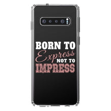DistinctInk® Clear Shockproof Hybrid Case for Apple iPhone / Samsung Galaxy / Google Pixel - Born to Express Not to Impress