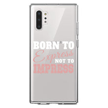 DistinctInk® Clear Shockproof Hybrid Case for Apple iPhone / Samsung Galaxy / Google Pixel - Born to Express Not to Impress