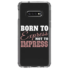 DistinctInk® Clear Shockproof Hybrid Case for Apple iPhone / Samsung Galaxy / Google Pixel - Born to Express Not to Impress