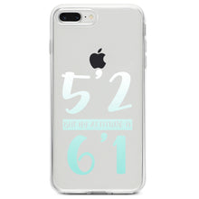 DistinctInk® Clear Shockproof Hybrid Case for Apple iPhone / Samsung Galaxy / Google Pixel - 5'2 But My Attitude is 6'1