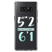 DistinctInk® Clear Shockproof Hybrid Case for Apple iPhone / Samsung Galaxy / Google Pixel - 5'2 But My Attitude is 6'1