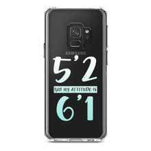 DistinctInk® Clear Shockproof Hybrid Case for Apple iPhone / Samsung Galaxy / Google Pixel - 5'2 But My Attitude is 6'1