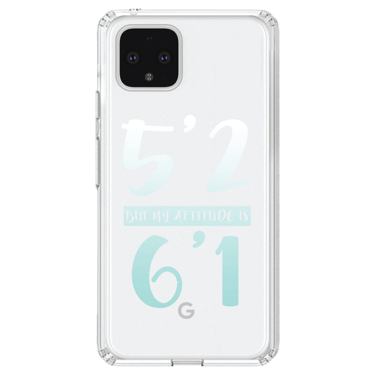 5'2 But My Attitude is 6'1 Clear Shockproof iPhone Case, view 23