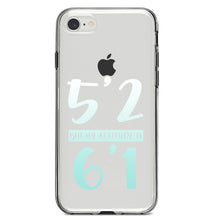 DistinctInk® Clear Shockproof Hybrid Case for Apple iPhone / Samsung Galaxy / Google Pixel - 5'2 But My Attitude is 6'1