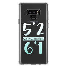 DistinctInk® Clear Shockproof Hybrid Case for Apple iPhone / Samsung Galaxy / Google Pixel - 5'2 But My Attitude is 6'1
