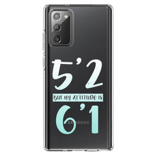 DistinctInk® Clear Shockproof Hybrid Case for Apple iPhone / Samsung Galaxy / Google Pixel - 5'2 But My Attitude is 6'1