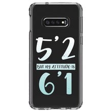 DistinctInk® Clear Shockproof Hybrid Case for Apple iPhone / Samsung Galaxy / Google Pixel - 5'2 But My Attitude is 6'1