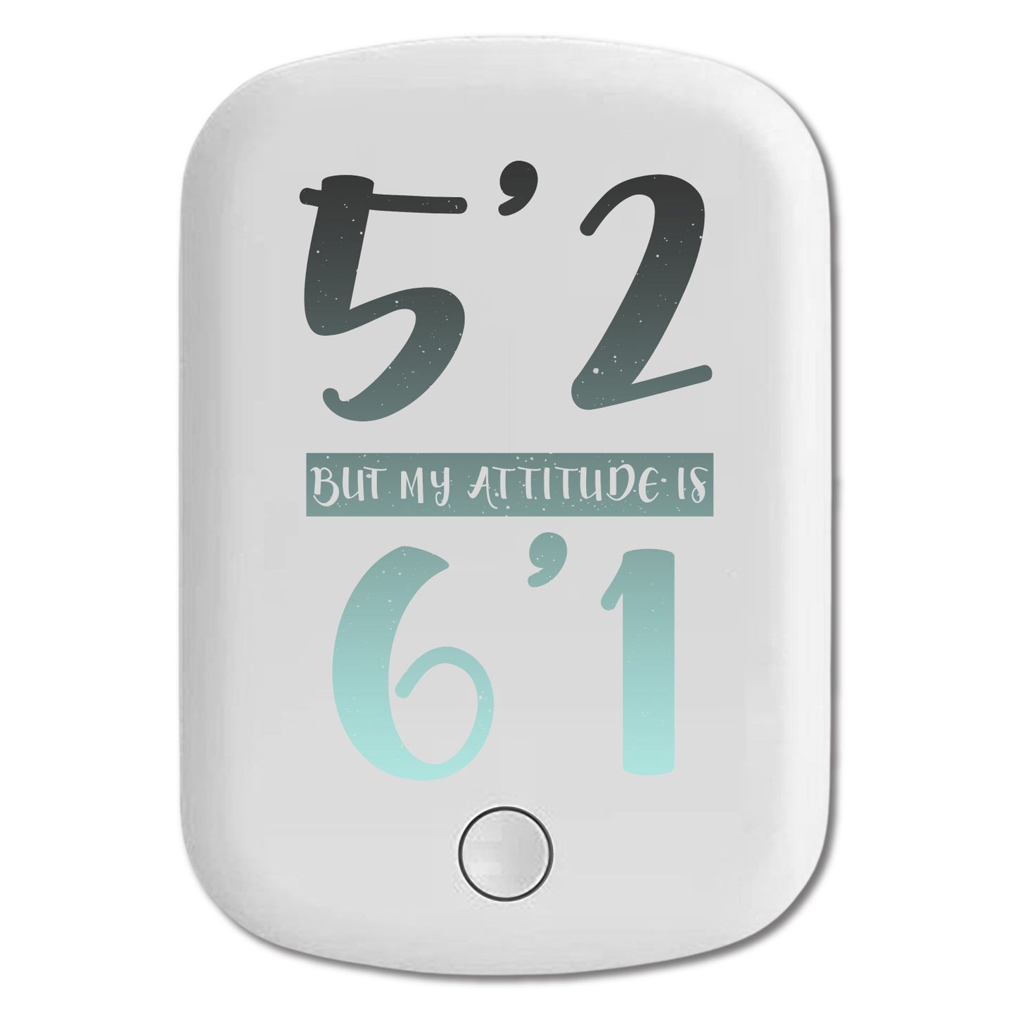 DistinctInk Magnetic Battery Pack, Wireless Portable Charger with USB-C Cable, Compatible with MagSafe iPhone 14 / 13 / 12 Series - 5'2 But My Attitude is 6'1