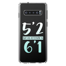 DistinctInk® Clear Shockproof Hybrid Case for Apple iPhone / Samsung Galaxy / Google Pixel - 5'2 But My Attitude is 6'1