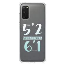 DistinctInk® Clear Shockproof Hybrid Case for Apple iPhone / Samsung Galaxy / Google Pixel - 5'2 But My Attitude is 6'1