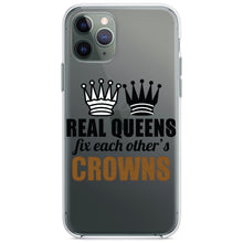 DistinctInk® Clear Shockproof Hybrid Case for Apple iPhone / Samsung Galaxy / Google Pixel - Real Queens Fix Each Other's Crowns
