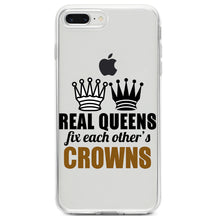 DistinctInk® Clear Shockproof Hybrid Case for Apple iPhone / Samsung Galaxy / Google Pixel - Real Queens Fix Each Other's Crowns