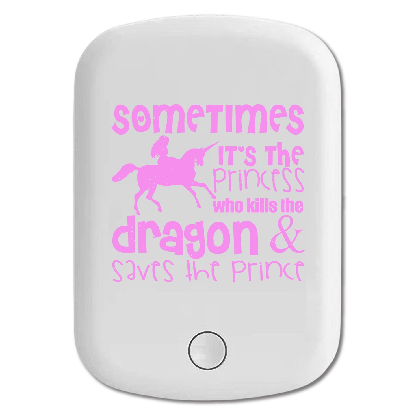 DistinctInk Magnetic Battery Pack, Wireless Portable Charger with USB-C Cable, Compatible with MagSafe iPhone 14 / 13 / 12 Series - Sometimes It's the Princess Who Kills the Dragon