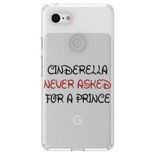 DistinctInk® Clear Shockproof Hybrid Case for Apple iPhone / Samsung Galaxy / Google Pixel - Cinderella Never Asked For a Prince