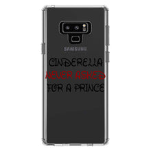 DistinctInk® Clear Shockproof Hybrid Case for Apple iPhone / Samsung Galaxy / Google Pixel - Cinderella Never Asked For a Prince