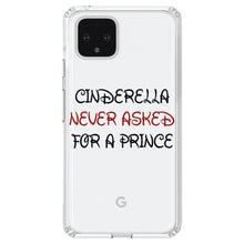 DistinctInk® Clear Shockproof Hybrid Case for Apple iPhone / Samsung Galaxy / Google Pixel - Cinderella Never Asked For a Prince