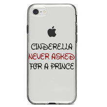 DistinctInk® Clear Shockproof Hybrid Case for Apple iPhone / Samsung Galaxy / Google Pixel - Cinderella Never Asked For a Prince