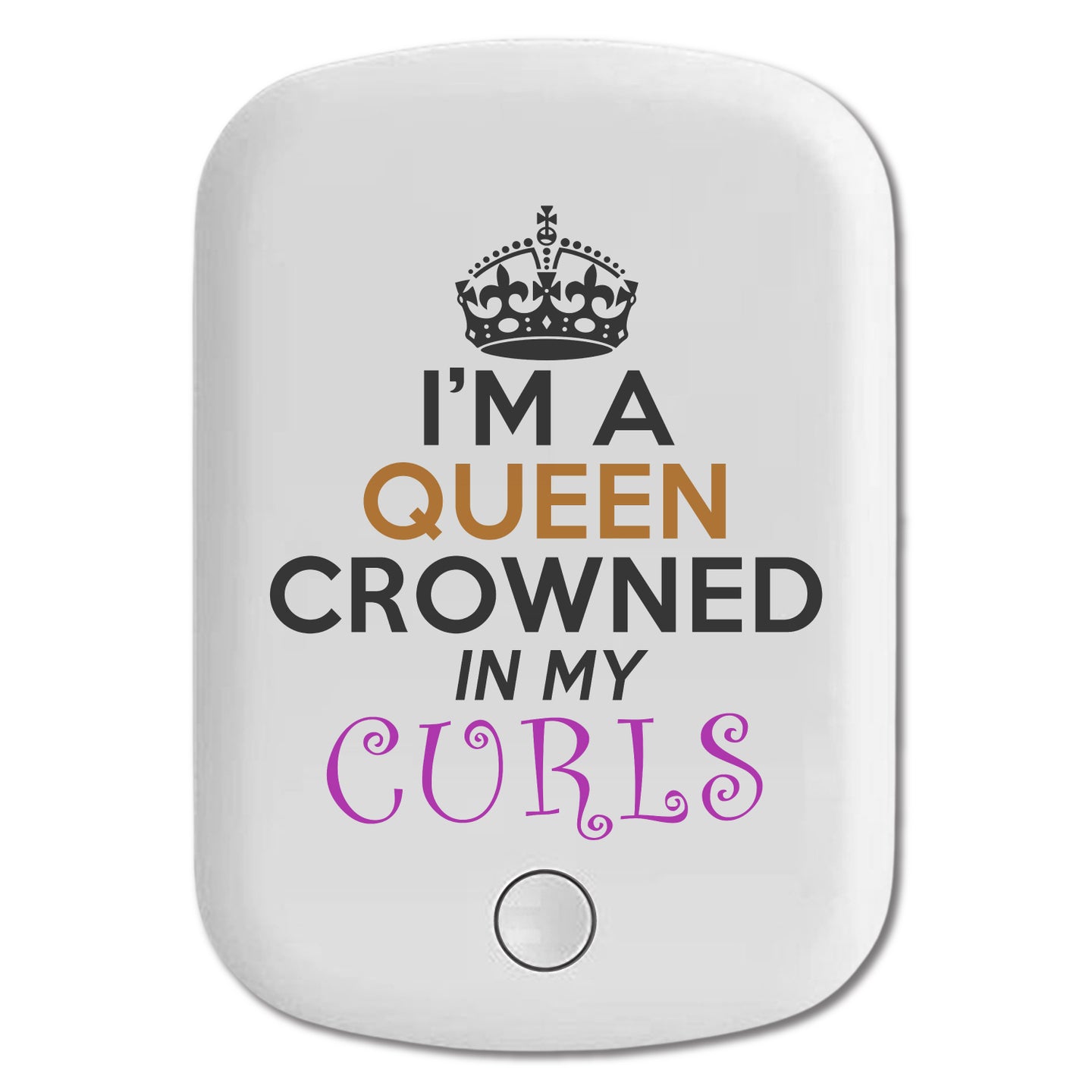 DistinctInk Magnetic Battery Pack, Wireless Portable Charger with USB-C Cable, Compatible with MagSafe iPhone 14 / 13 / 12 Series - I'm a Queen Crowned in My Curls