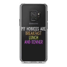 DistinctInk® Clear Shockproof Hybrid Case for Apple iPhone / Samsung Galaxy / Google Pixel - My Hobbies Are Breakfast Lunch & Dinner