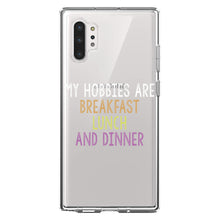 DistinctInk® Clear Shockproof Hybrid Case for Apple iPhone / Samsung Galaxy / Google Pixel - My Hobbies Are Breakfast Lunch & Dinner