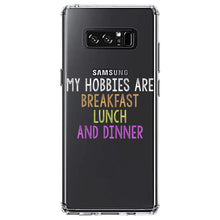 DistinctInk® Clear Shockproof Hybrid Case for Apple iPhone / Samsung Galaxy / Google Pixel - My Hobbies Are Breakfast Lunch & Dinner