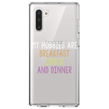 DistinctInk® Clear Shockproof Hybrid Case for Apple iPhone / Samsung Galaxy / Google Pixel - My Hobbies Are Breakfast Lunch & Dinner