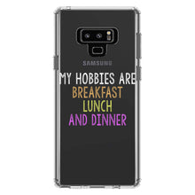DistinctInk® Clear Shockproof Hybrid Case for Apple iPhone / Samsung Galaxy / Google Pixel - My Hobbies Are Breakfast Lunch & Dinner