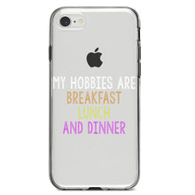 DistinctInk® Clear Shockproof Hybrid Case for Apple iPhone / Samsung Galaxy / Google Pixel - My Hobbies Are Breakfast Lunch & Dinner