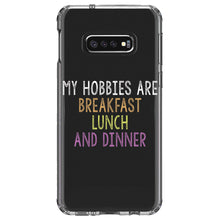DistinctInk® Clear Shockproof Hybrid Case for Apple iPhone / Samsung Galaxy / Google Pixel - My Hobbies Are Breakfast Lunch & Dinner