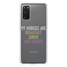 DistinctInk® Clear Shockproof Hybrid Case for Apple iPhone / Samsung Galaxy / Google Pixel - My Hobbies Are Breakfast Lunch & Dinner