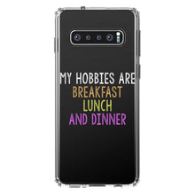 DistinctInk® Clear Shockproof Hybrid Case for Apple iPhone / Samsung Galaxy / Google Pixel - My Hobbies Are Breakfast Lunch & Dinner